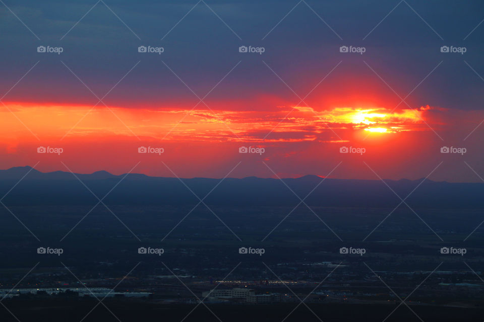 Sunset over El Paso, Texas