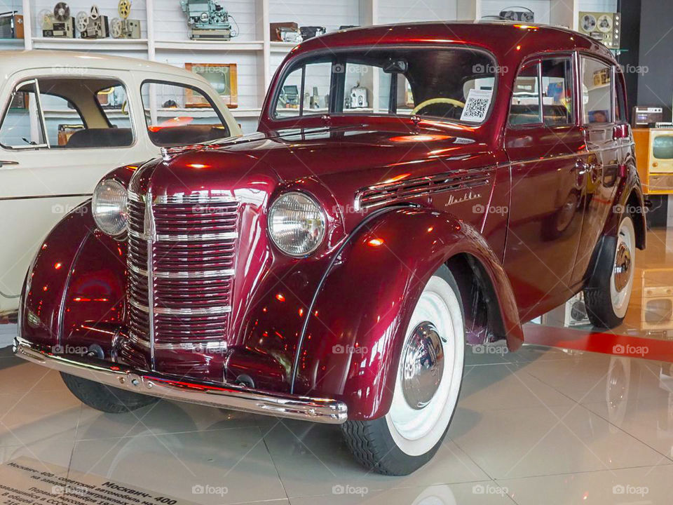 Retro car in good condition at the exhibition