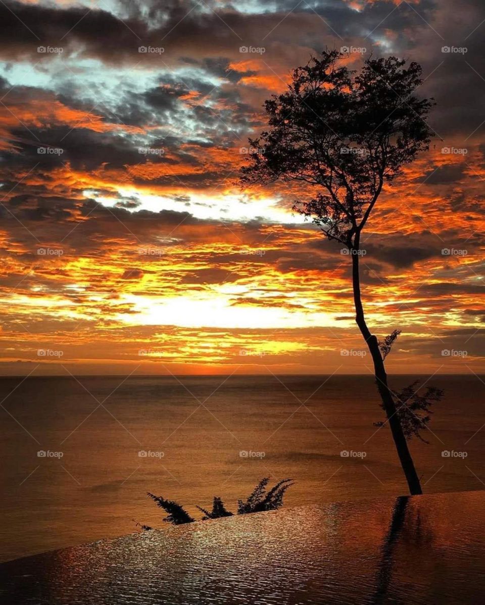 atardecer en la playa