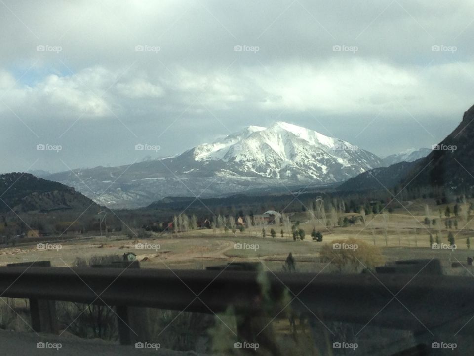 Colorado / approaching city of Aspen. Colorado mountain scenery 
