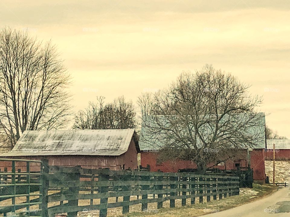 Cool farmhouse and fence