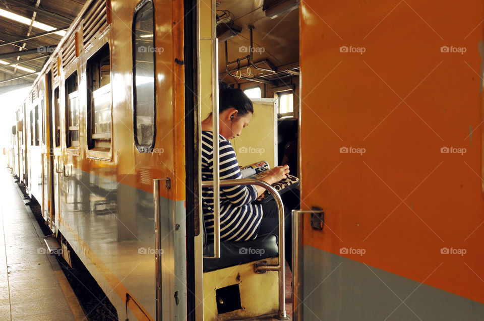 alone in train