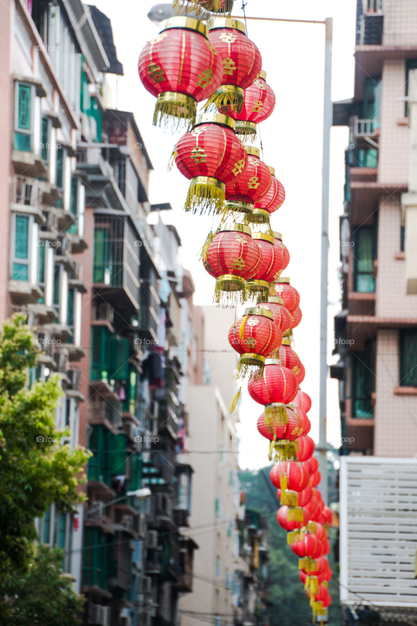 Chinese lantern, lantern festival, red, building, decoration, traditions, Asian