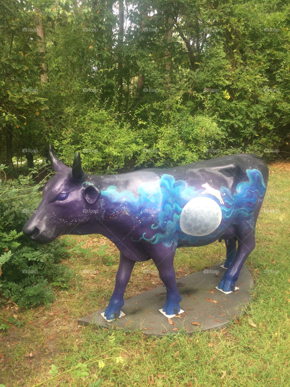 Painted cow statue. 