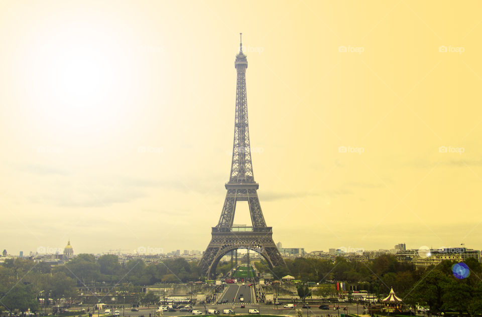 Paris Eiffel Tower. scenic view of the paris landmark