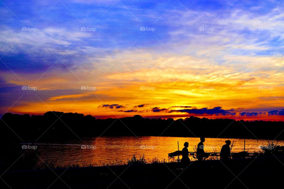 Beautiful Indiana sunset view on a spring day. 