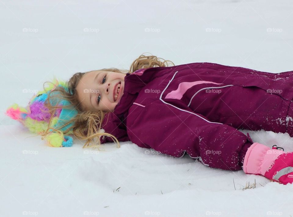 Girl enjoying in winter