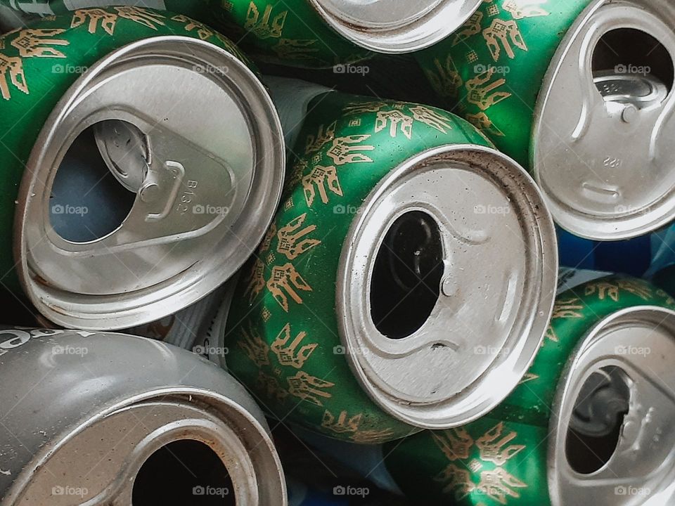 Metal cans from Ukrainian beer