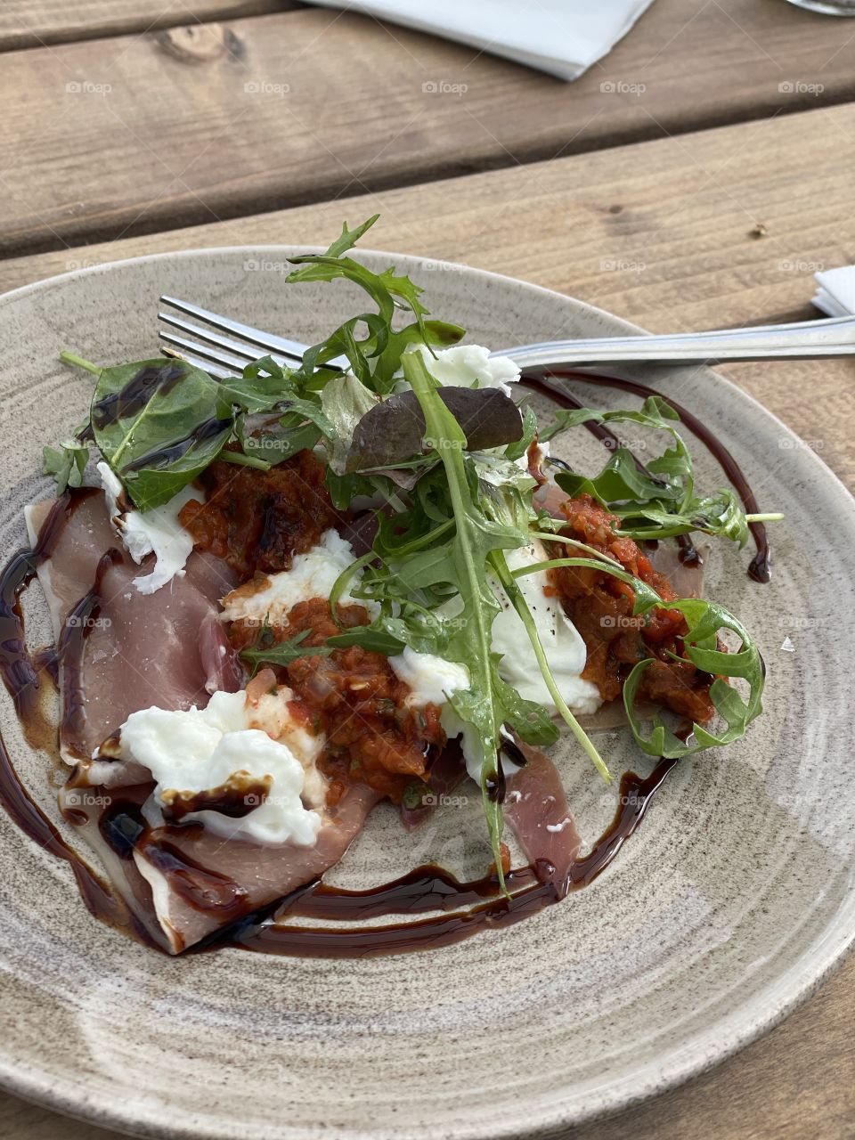 Parma ham and mozzarella 