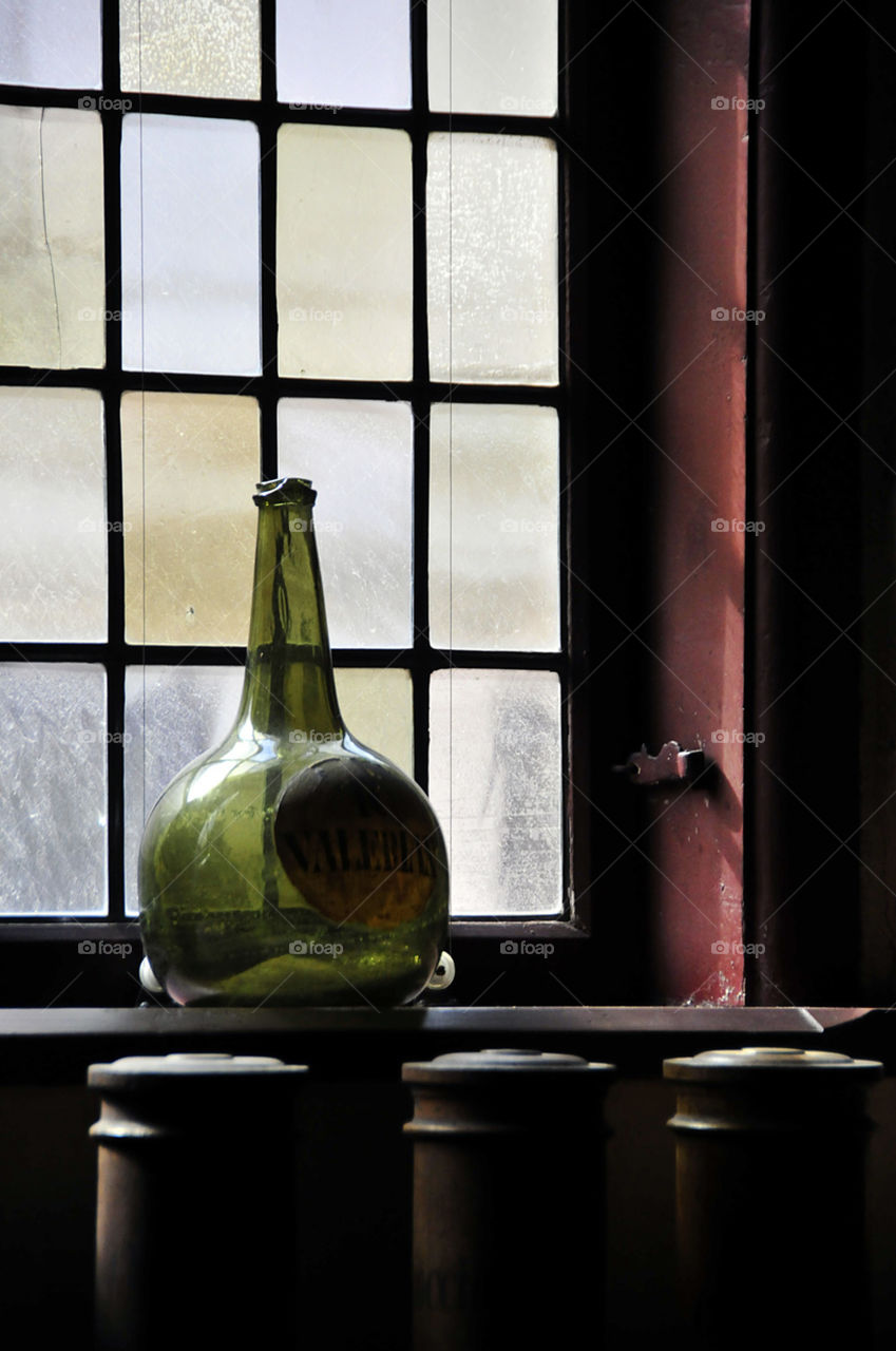Bottle in a window