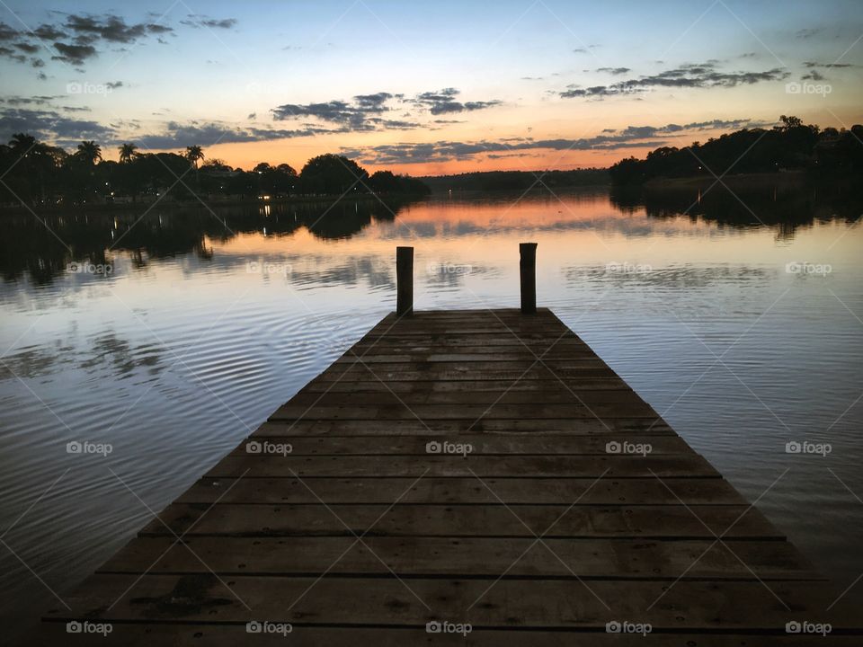 sunset view on the deck