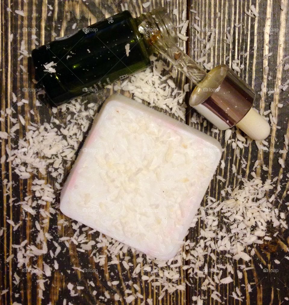 White soap with coconut oil
