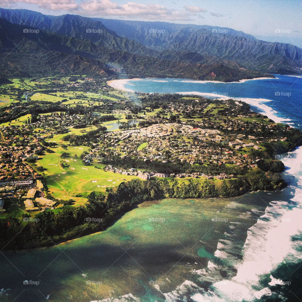 Plane ride over Kauai Hawaii