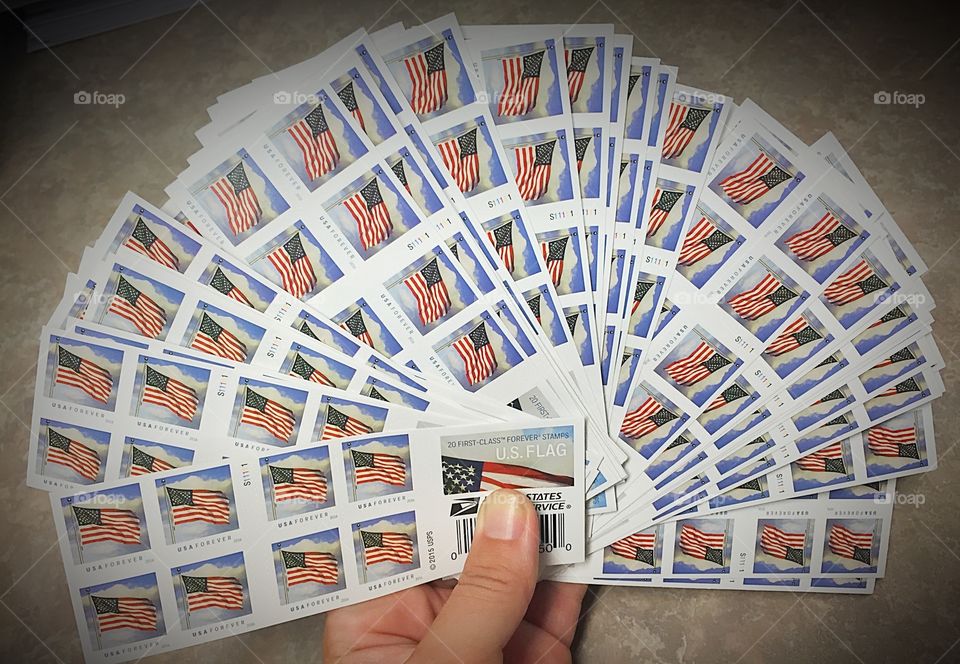 Fan of United States Forever stamps. 