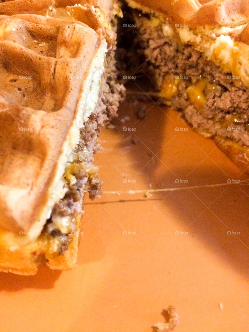 Waffle cheeseburger 