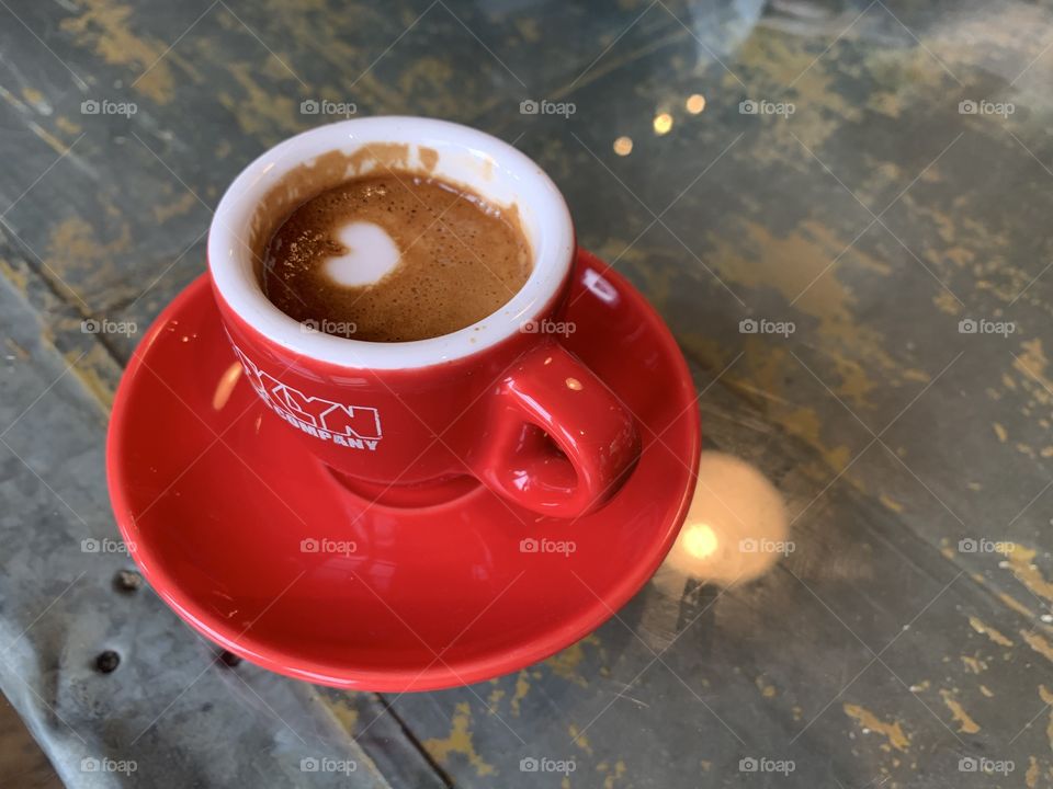 Espresso on tabletop 