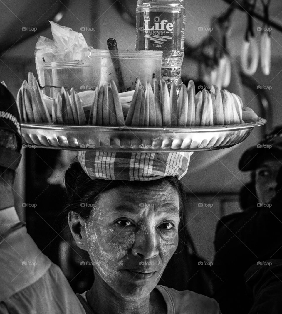 Local life on train in Myanmar