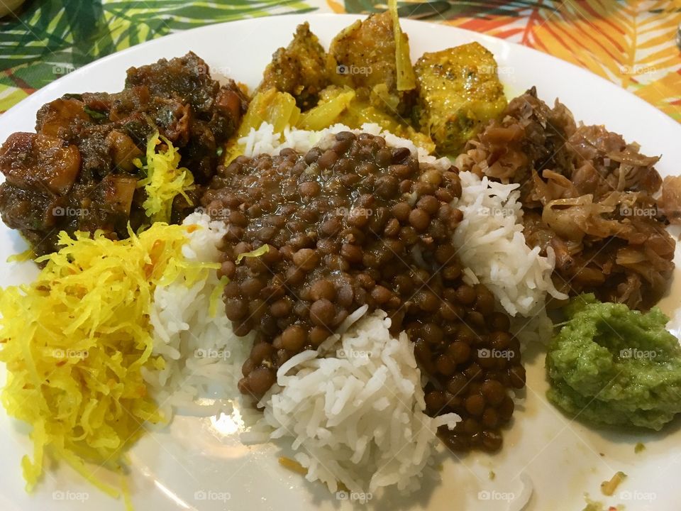 Local Mauritian food, and beautiful and delectable combination of Indian and Chinese foods.