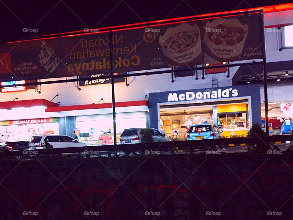 Take rest front of McDonald's Restaurant