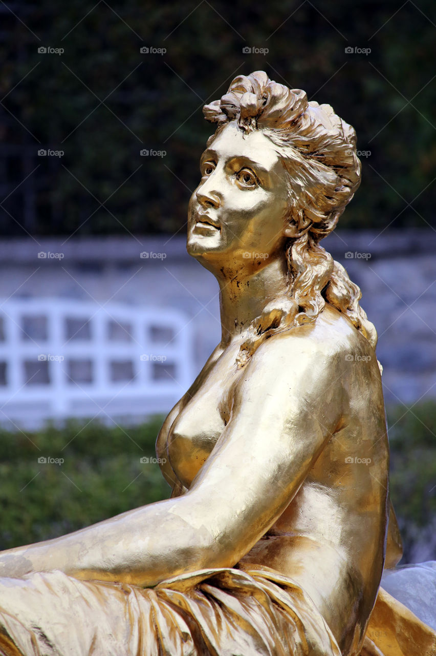 Gilded Lady. While travelling through Bavariai discovered her sitting among the cherubs. 