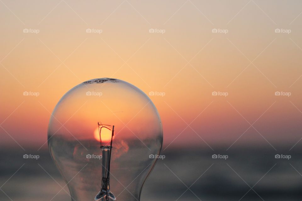Idea 💡. Idea of lamp and sunset