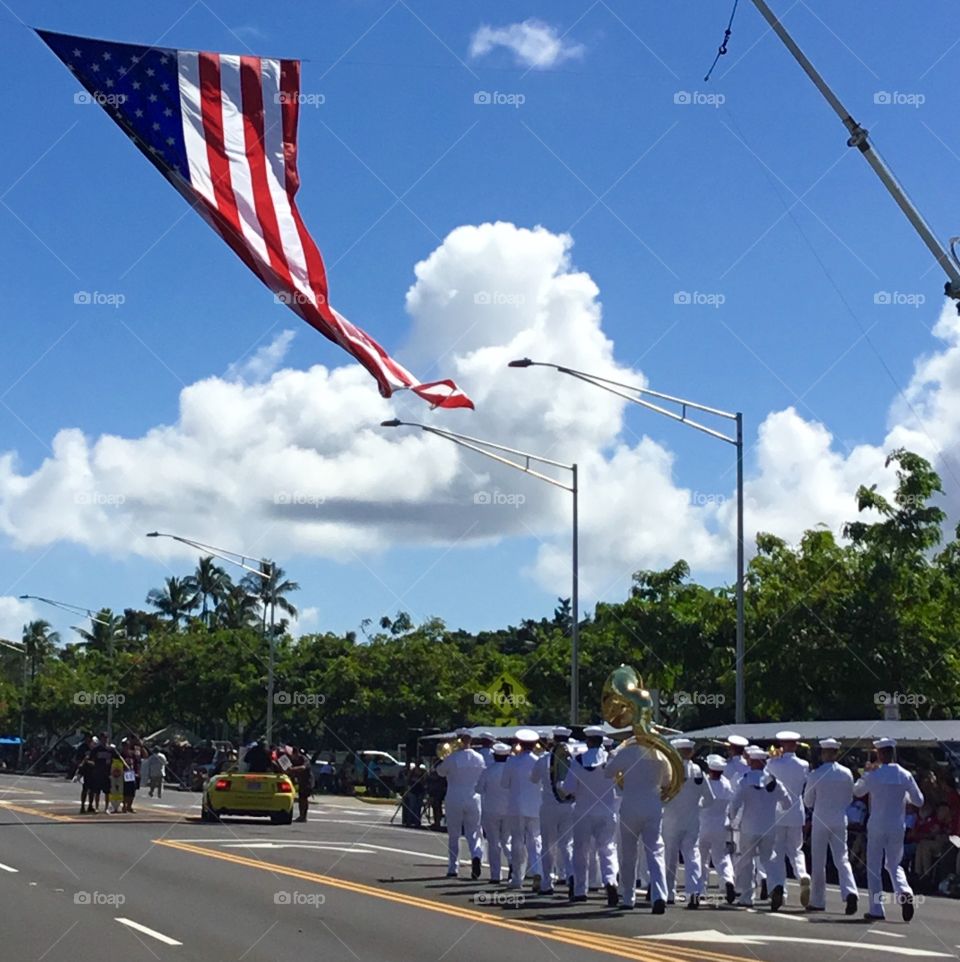 Anchor’s Away being played in the Veterans Day parade