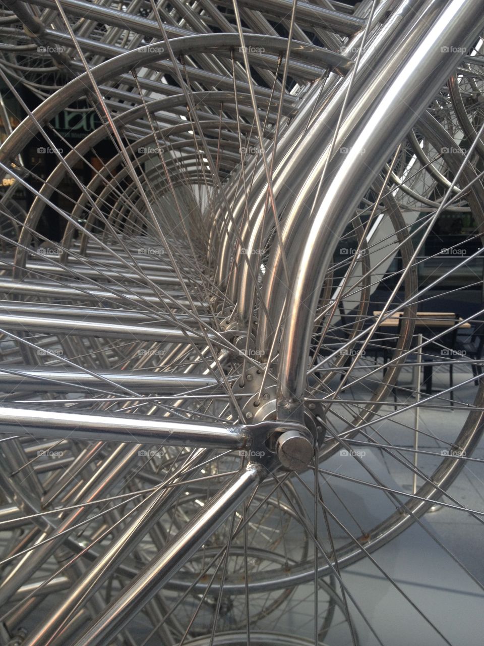 Close-up of metal wheel