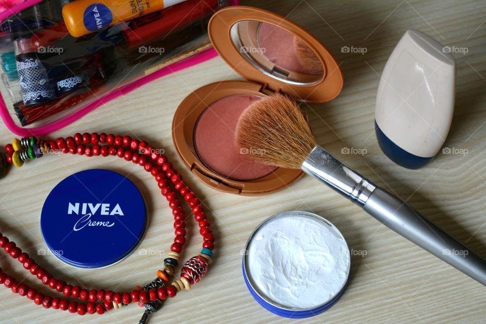 Nivea cream and female accessories love Nivea brand