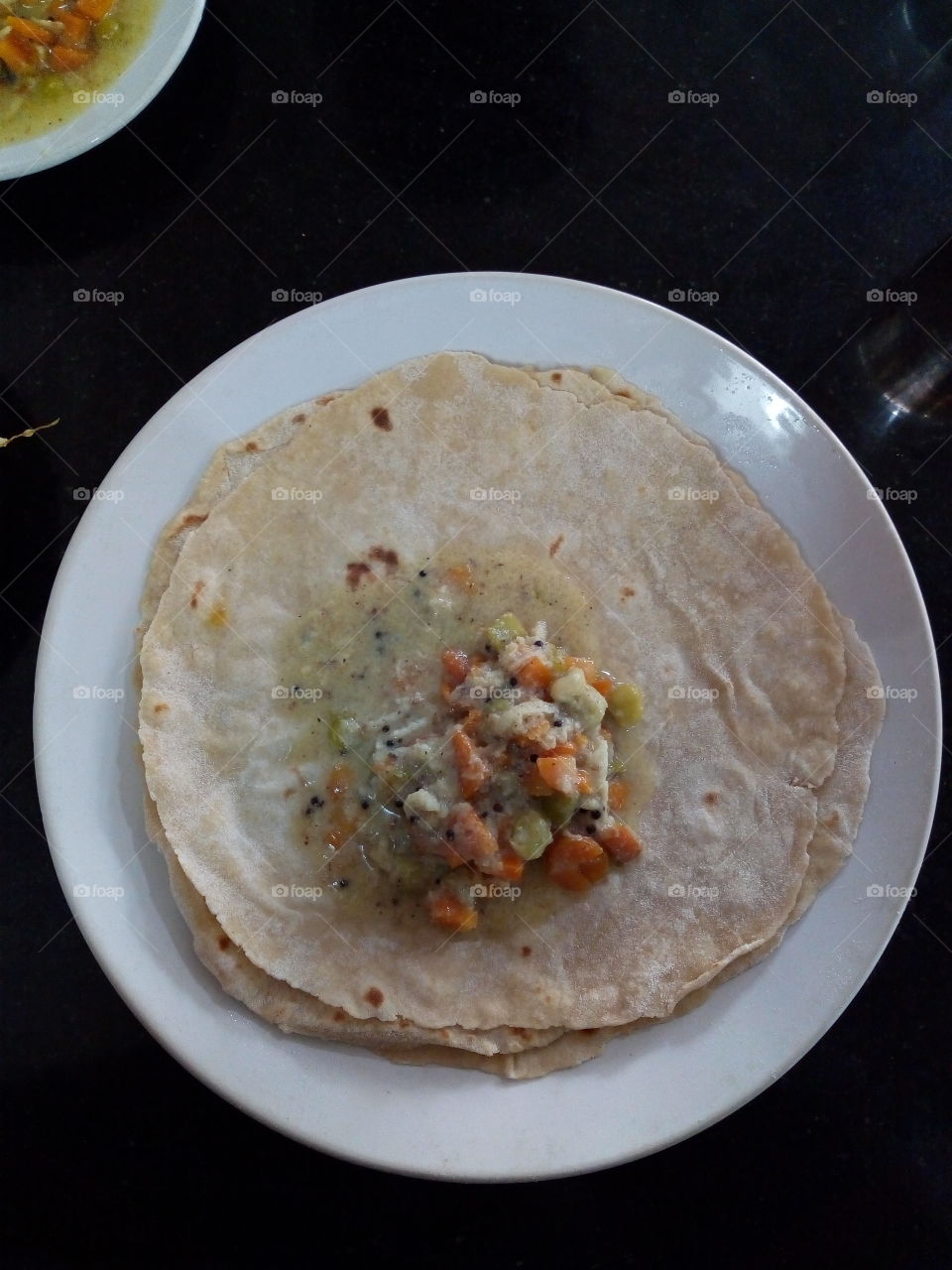 Chappathi and veg.curry