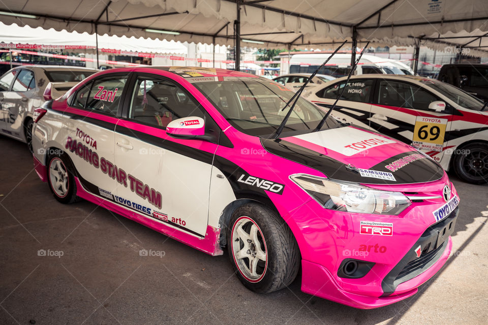 Pink racing car from Toyota 