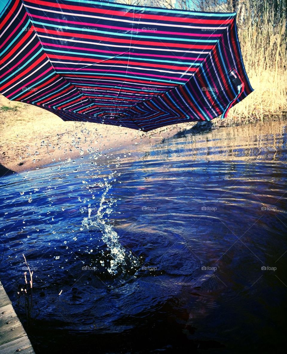 Umbrella in water