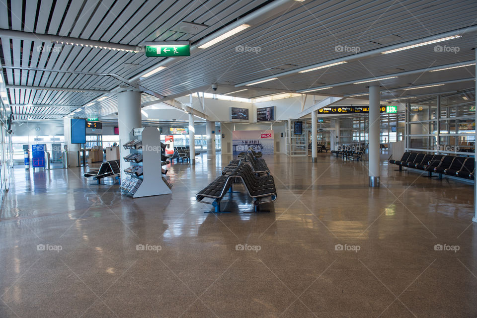 Malmö airport interiour at the gates.