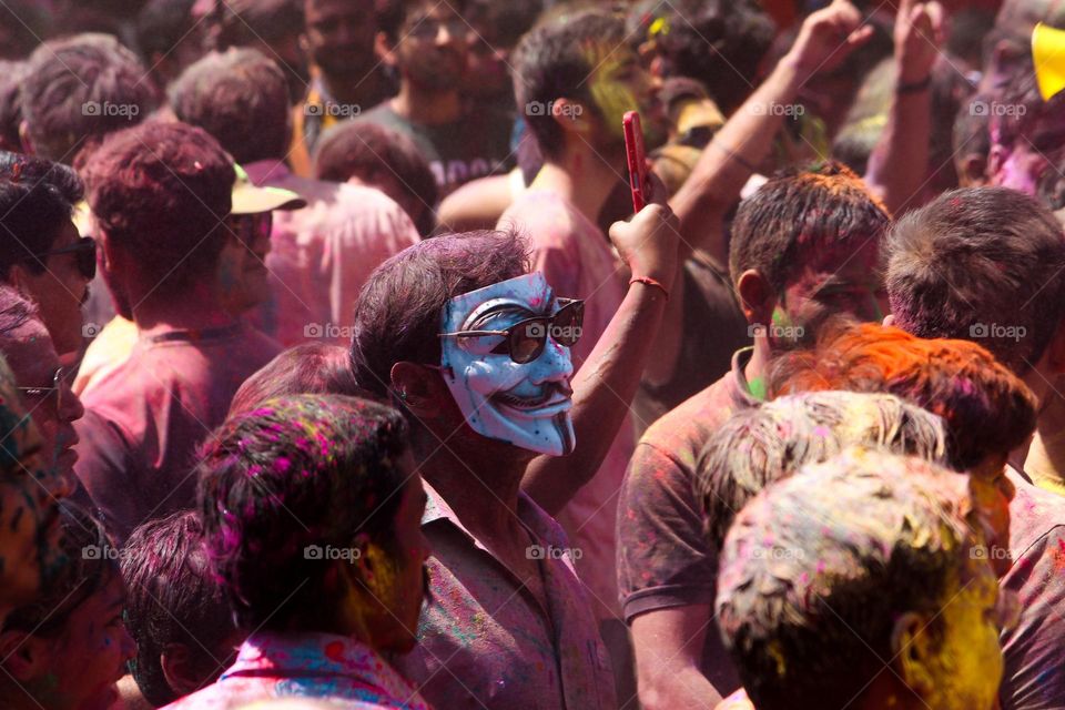 How I look like, 
This photo I took in Holi the color festival of India and this is the part of Holi festival which is called Gerr. people join here in different directions style.