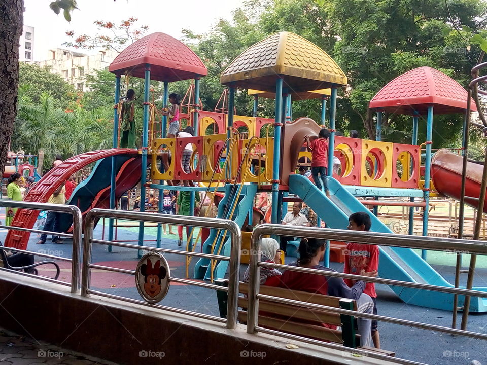 kid's playing in playground