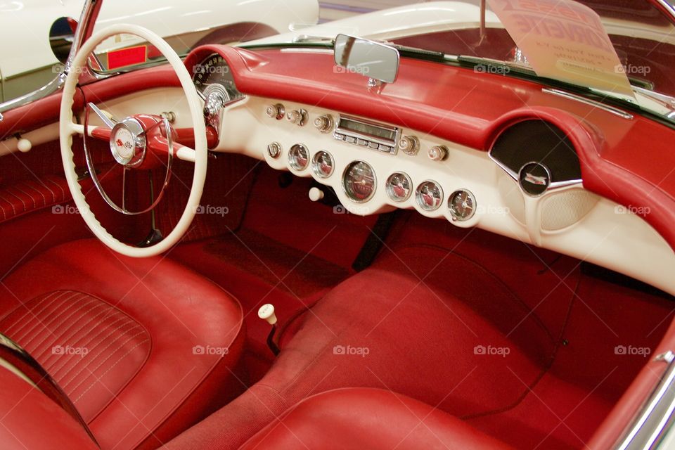 red corvettes vintage dashboard