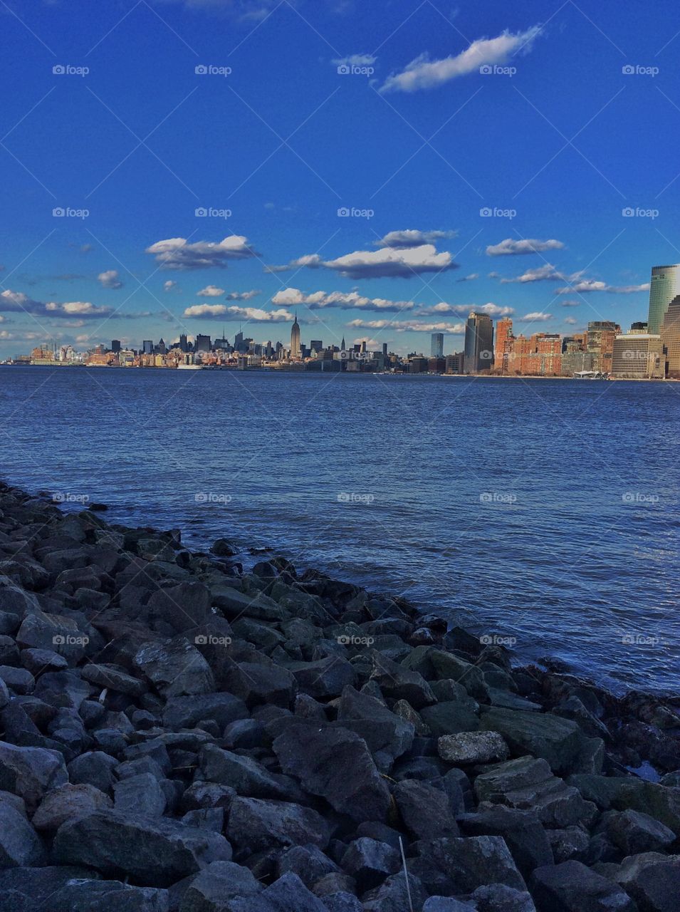 Waterfront skyline with skyscraper of New York City