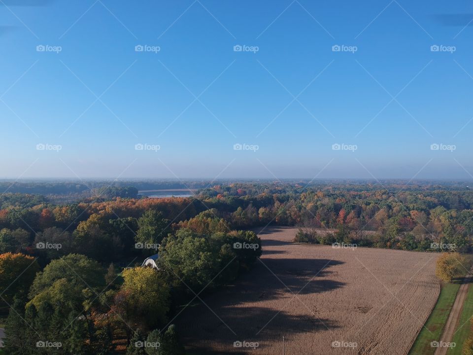 Drone view in October 