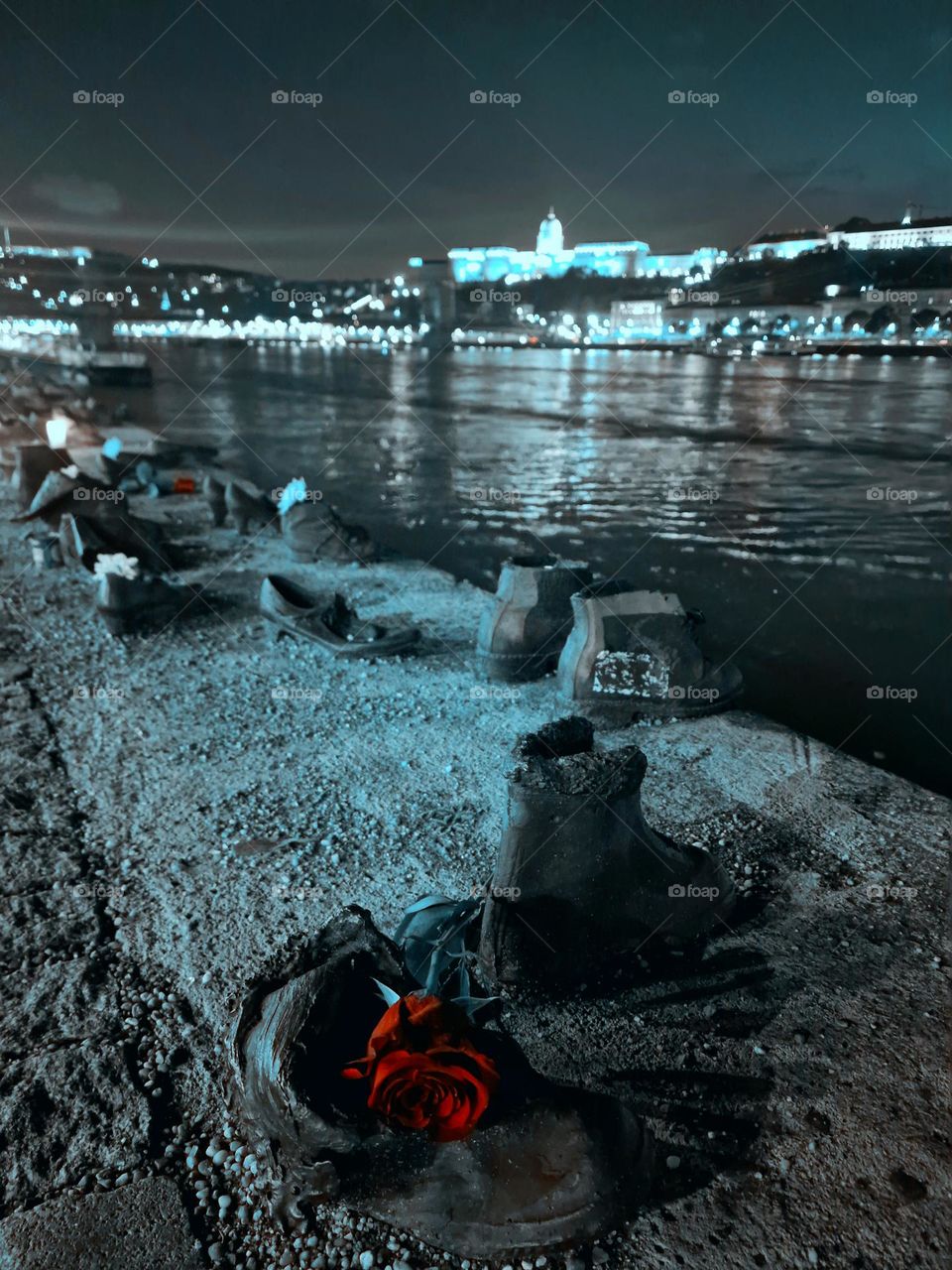 shoes on the bank of the Danube