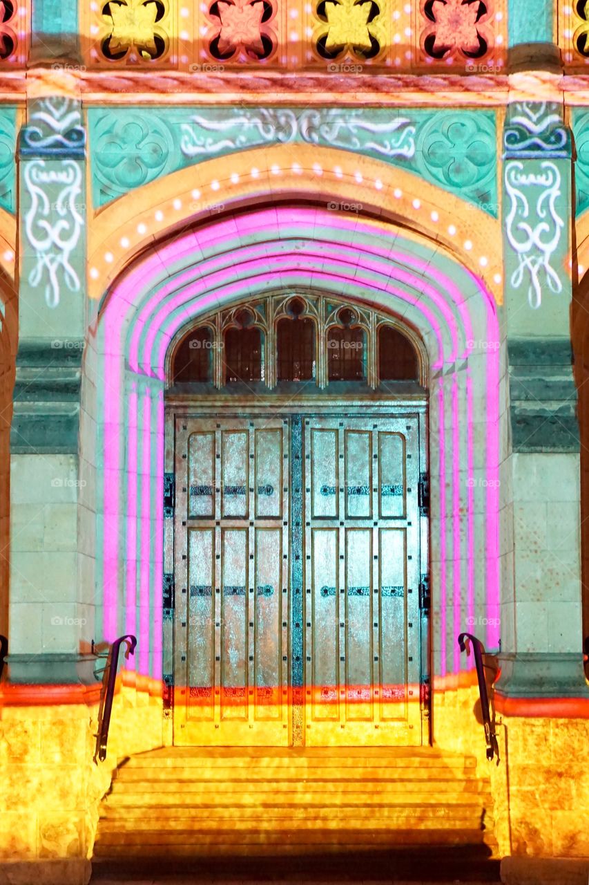 Fringe festival illuminated door
