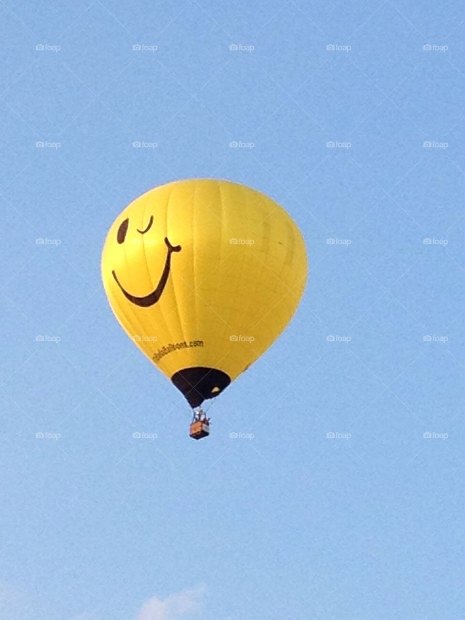 Yellow wink hot air balloon
