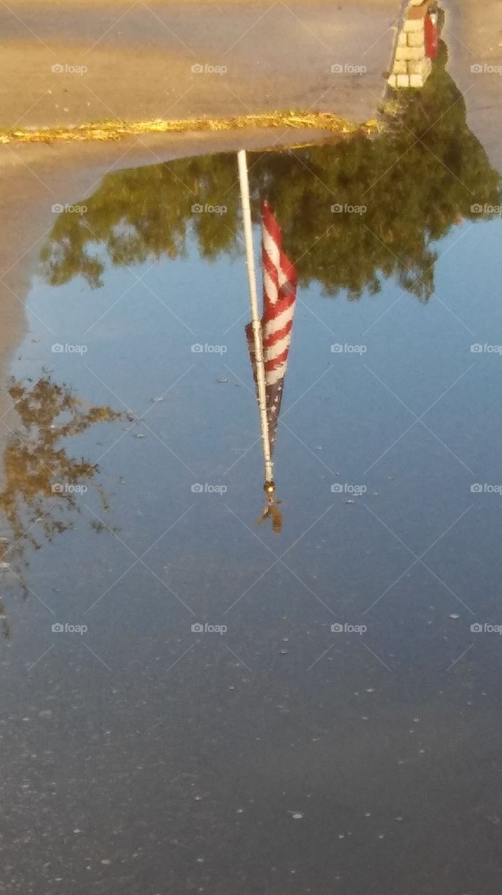 reflections of a flag