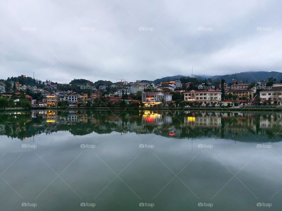 Sapa town in the winter