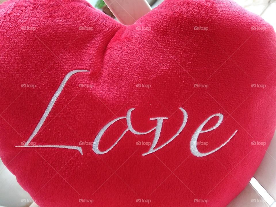 Red pillow "Love" - Valentine's day