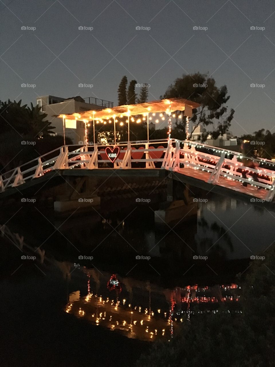 Bridge of love over the Venice canals 