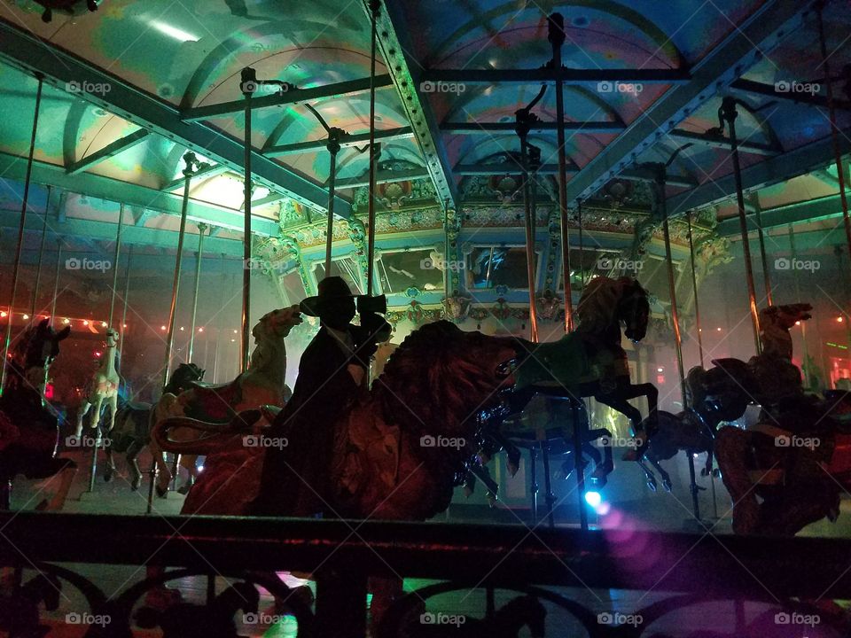 carousel during Halloween
