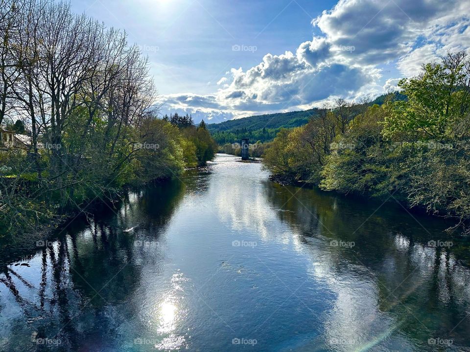 by the river