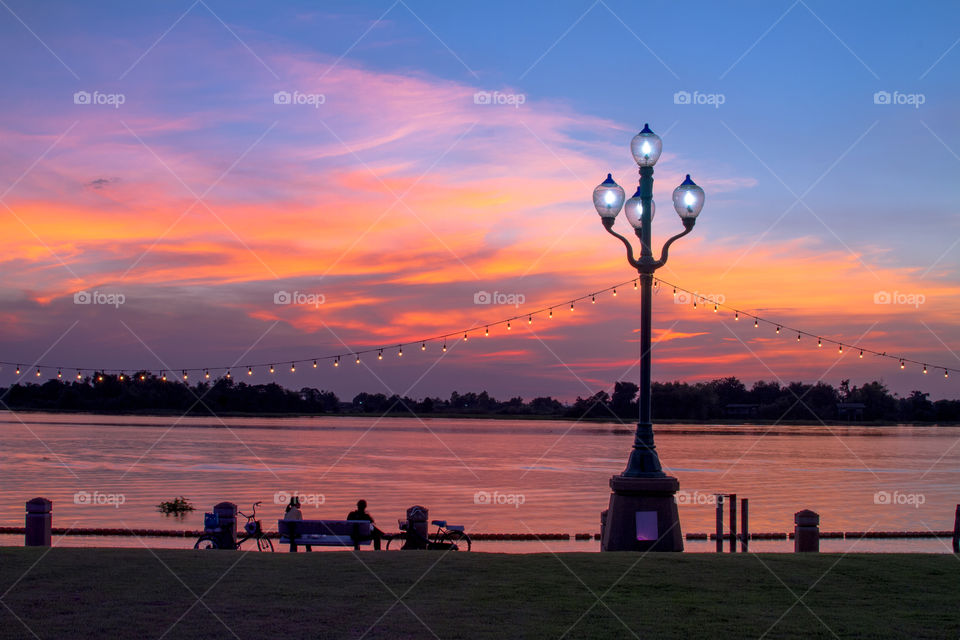 twilight at the riverfront 