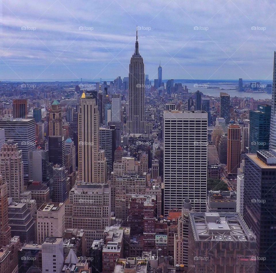 High angle view of new york city manhattan
