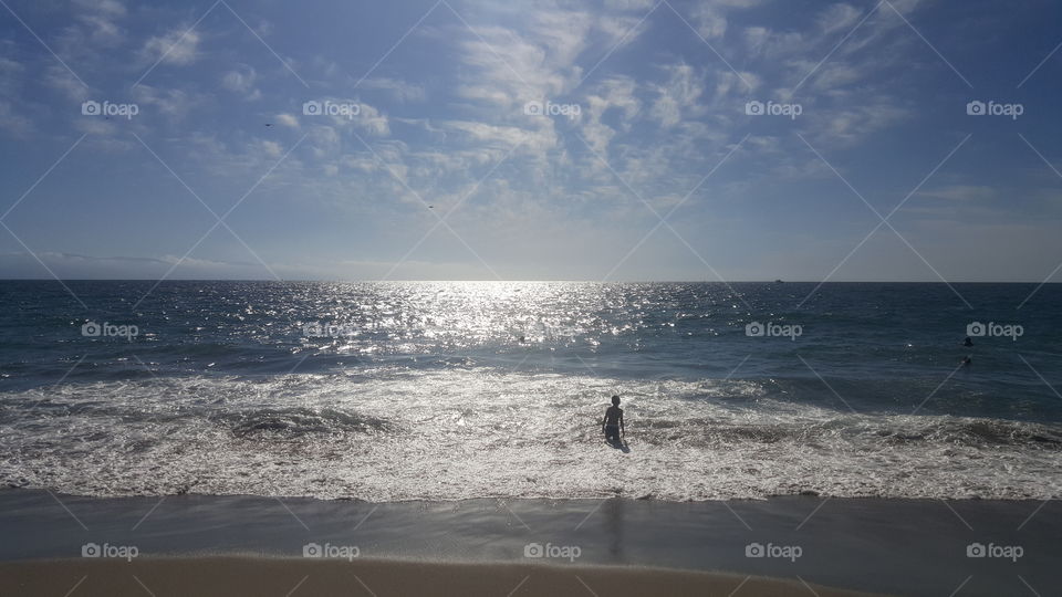child in ocean