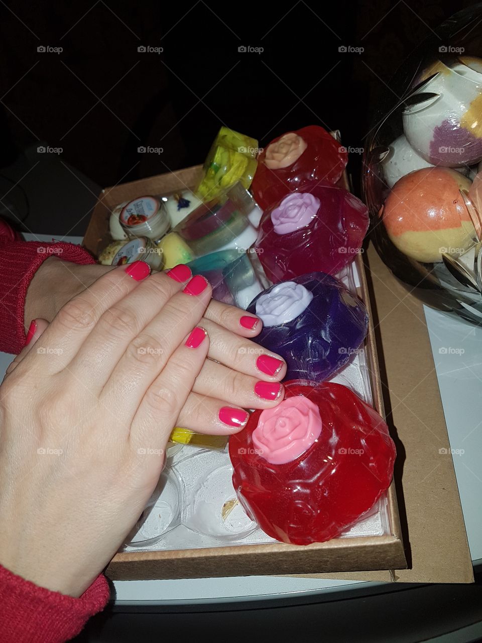 Manicure, silk, nails, hands